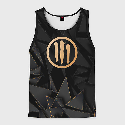 Мужская майка без рукавов Three Days Grace golden poly / 3D-Черный – фото 1