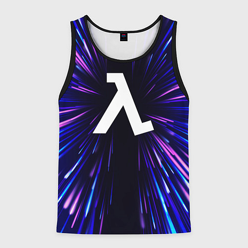 Мужская майка без рукавов Half-Life neon energy / 3D-Черный – фото 1