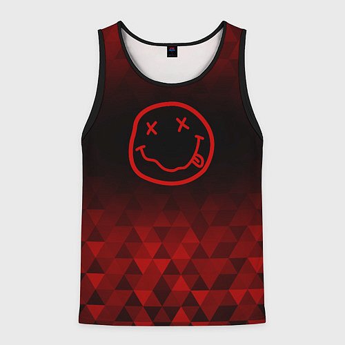 Мужская майка без рукавов Nirvana red poly / 3D-Черный – фото 1