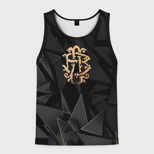 Мужская майка без рукавов Nickelback golden poly / 3D-Черный – фото 1