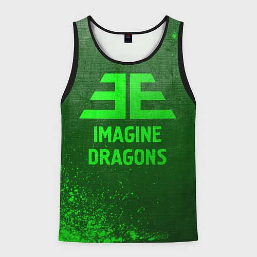Мужская майка без рукавов Imagine Dragons - green gradient / 3D-Черный – фото 1