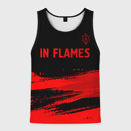 Мужская майка без рукавов In Flames - red gradient посередине / 3D-Черный – фото 1