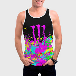 Майка-безрукавка мужская Monster energy краски неоновые, цвет: 3D-белый — фото 2
