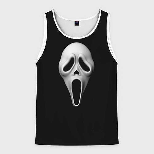 Мужская майка без рукавов Крик маска косплей / 3D-Белый – фото 1