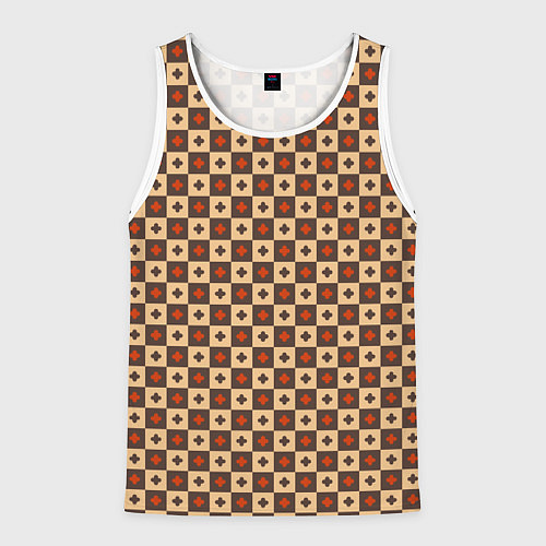 Мужская майка без рукавов Готические шахматы / 3D-Белый – фото 1