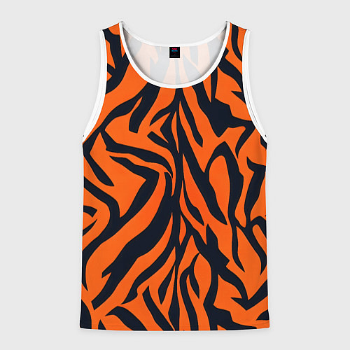 Мужская майка без рукавов Расцветка тигра / 3D-Белый – фото 1