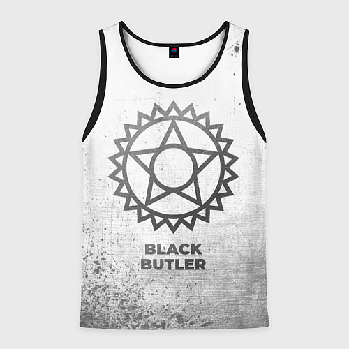 Мужская майка без рукавов Black Butler - white gradient / 3D-Черный – фото 1