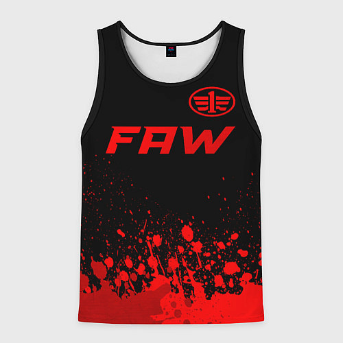 Мужская майка без рукавов FAW - red gradient посередине / 3D-Черный – фото 1