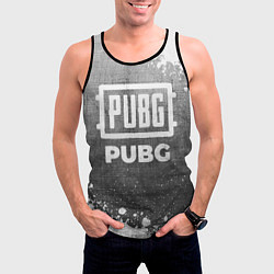 Майка-безрукавка мужская PUBG - grey gradient, цвет: 3D-черный — фото 2