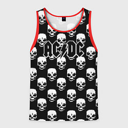 Майка-безрукавка мужская AC DC rock skull, цвет: 3D-красный