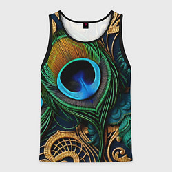 Мужская майка без рукавов Узоры и перья павлина