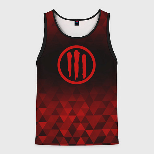 Мужская майка без рукавов Three Days Grace red poly / 3D-Черный – фото 1