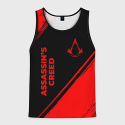 Майка-безрукавка мужская Assassins Creed - red gradient вертикально, цвет: 3D-черный