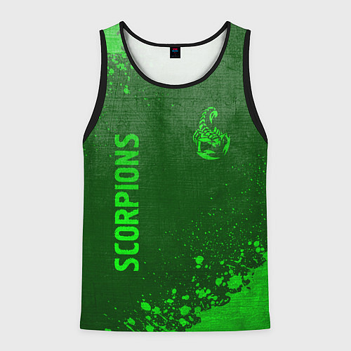 Мужская майка без рукавов Scorpions - green gradient вертикально / 3D-Черный – фото 1