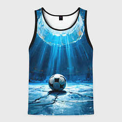 Мужская майка без рукавов Футбольный мяч в синем