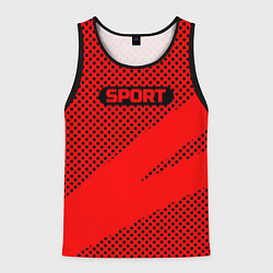 Мужская майка без рукавов Sport красно-чёрный текстурный