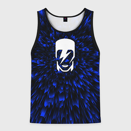 Мужская майка без рукавов David Bowie blue energy / 3D-Черный – фото 1