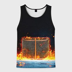 Мужская майка без рукавов Хоккейные ворота в огне