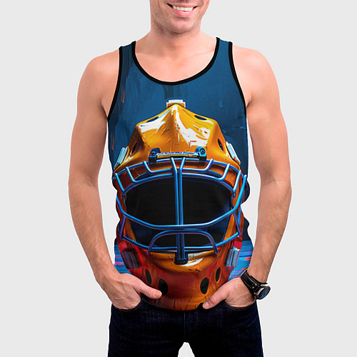 Мужская майка без рукавов Маска голкипера / 3D-Черный – фото 3