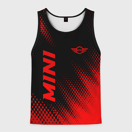 Мужская майка без рукавов Mini - red gradient вертикально / 3D-Черный – фото 1