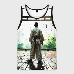 Мужская майка без рукавов Боец айкидо в Японии