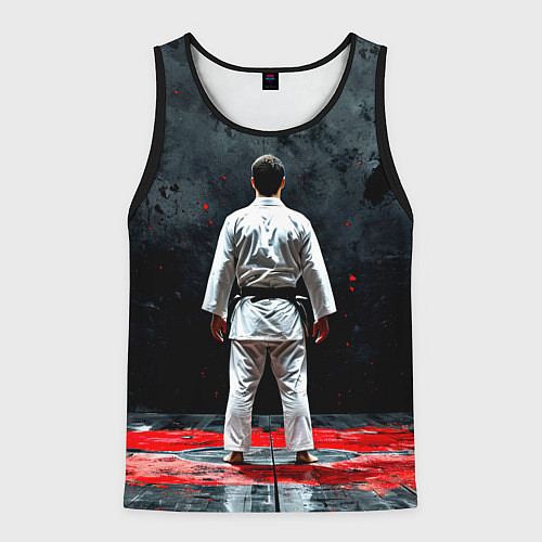 Мужская майка без рукавов Айкидоист на черном / 3D-Черный – фото 1