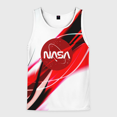 Мужская майка без рукавов Nasa абстрактные полосы / 3D-Белый – фото 1