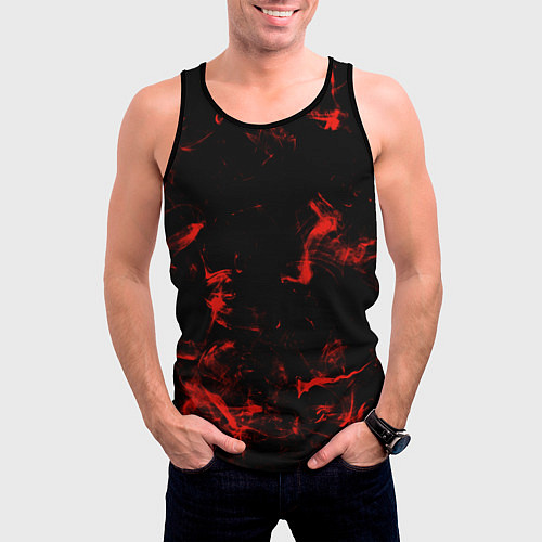 Мужская майка без рукавов Color red black / 3D-Черный – фото 3
