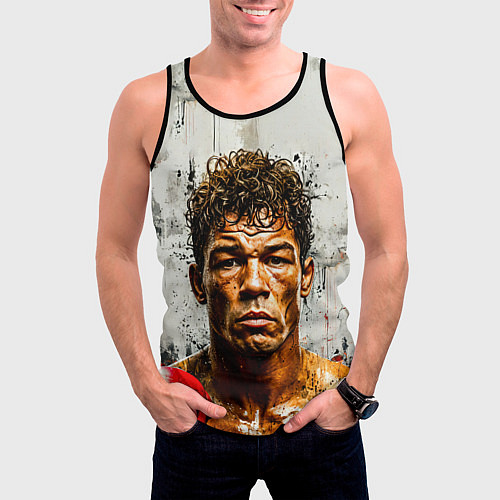 Мужская майка без рукавов Артуро Гатти на сером / 3D-Черный – фото 3