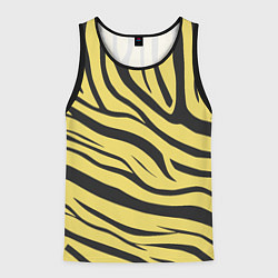 Майка-безрукавка мужская Светлый тигровый паттерн, цвет: 3D-черный