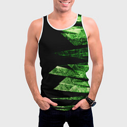 Майка-безрукавка мужская Color green black, цвет: 3D-белый — фото 2