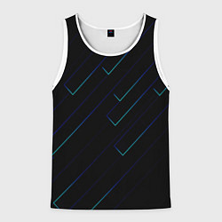 Мужская майка без рукавов Color blue black