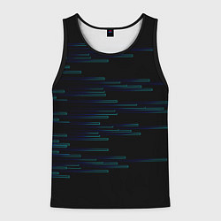 Майка-безрукавка мужская Color blue black strip, цвет: 3D-черный
