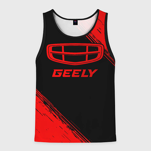 Мужская майка без рукавов Geely - red gradient / 3D-Черный – фото 1