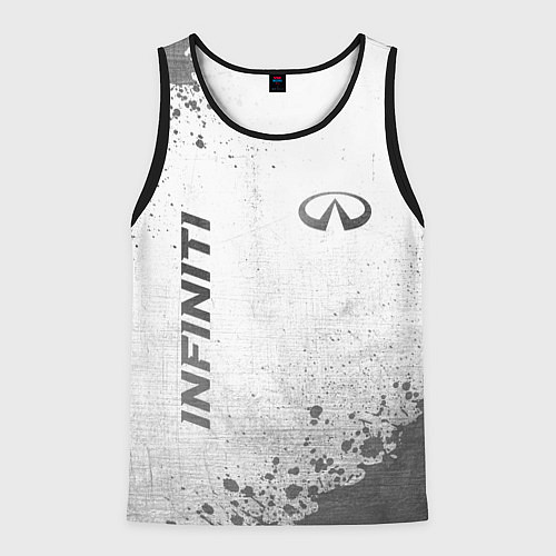 Мужская майка без рукавов Infiniti - white gradient вертикально / 3D-Черный – фото 1