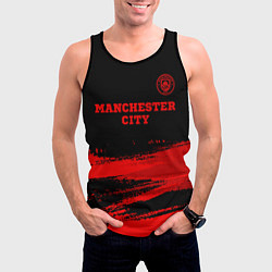 Майка-безрукавка мужская Manchester City - red gradient посередине, цвет: 3D-черный — фото 2