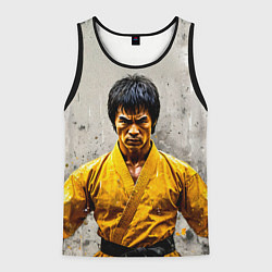 Мужская майка без рукавов Брюс Ли на сером