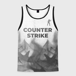 Майка-безрукавка мужская Counter Strike - white gradient посередине, цвет: 3D-черный