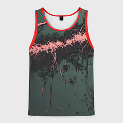 Майка-безрукавка мужская Гранж потертая текстура, цвет: 3D-красный