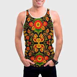 Майка-безрукавка мужская Русская хохломская роспись, цвет: 3D-белый — фото 2
