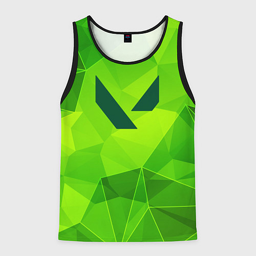 Мужская майка без рукавов Valorant green poly / 3D-Черный – фото 1