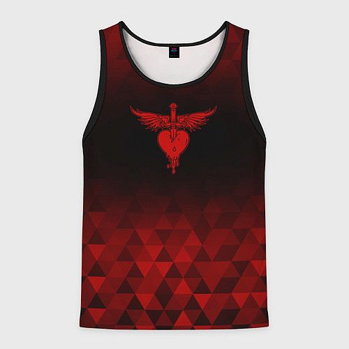 Мужская майка без рукавов Bon Jovi red poly / 3D-Черный – фото 1
