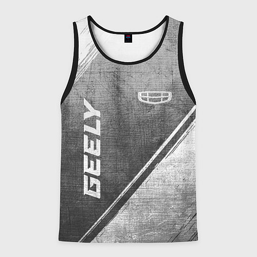 Мужская майка без рукавов Geely - grey gradient вертикально / 3D-Черный – фото 1