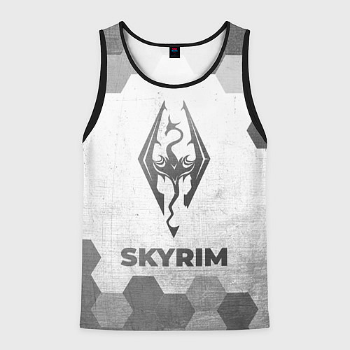 Мужская майка без рукавов Skyrim - white gradient / 3D-Черный – фото 1