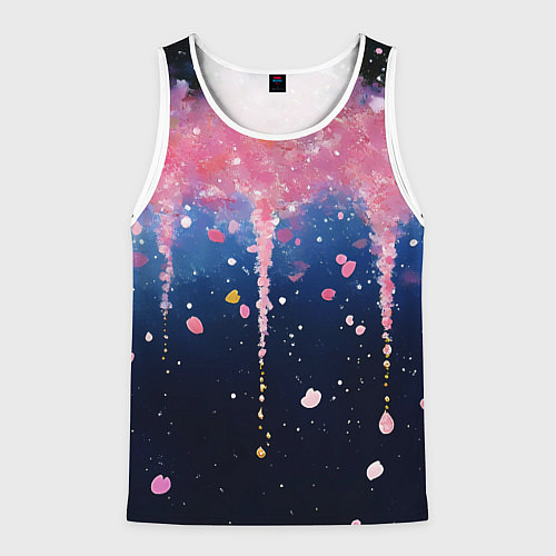 Мужская майка без рукавов Розово-синяя текстура / 3D-Белый – фото 1