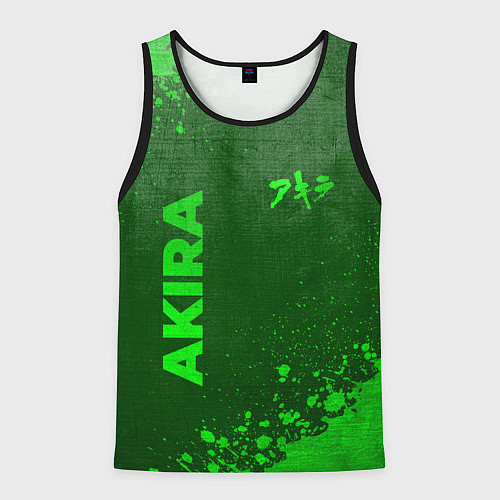 Мужская майка без рукавов Akira - green gradient вертикально / 3D-Черный – фото 1