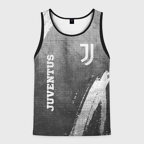 Мужская майка без рукавов Juventus - grey gradient вертикально / 3D-Черный – фото 1