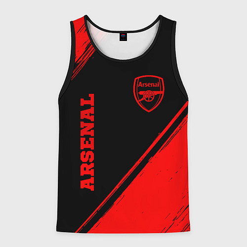 Мужская майка без рукавов Arsenal - red gradient вертикально / 3D-Черный – фото 1