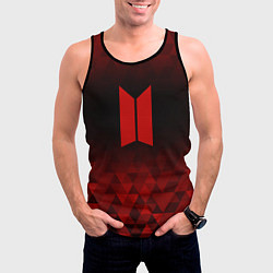 Майка-безрукавка мужская BTS red poly, цвет: 3D-черный — фото 2