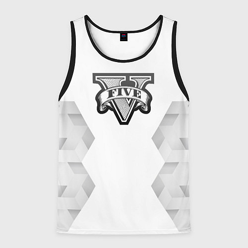 Мужская майка без рукавов GTA white poly / 3D-Черный – фото 1